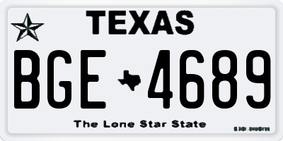 TX license plate BGE4689