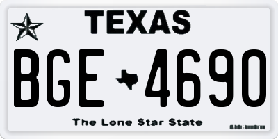 TX license plate BGE4690