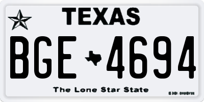 TX license plate BGE4694