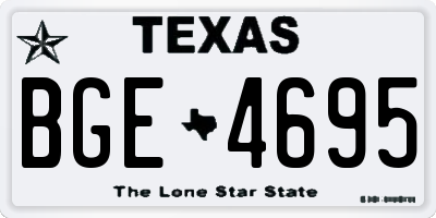 TX license plate BGE4695