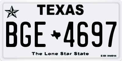 TX license plate BGE4697