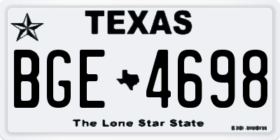 TX license plate BGE4698