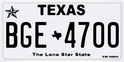 TX license plate BGE4700