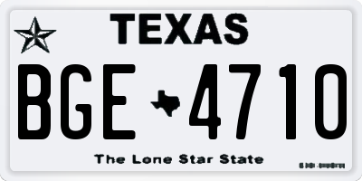 TX license plate BGE4710