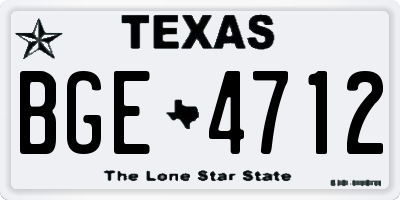 TX license plate BGE4712