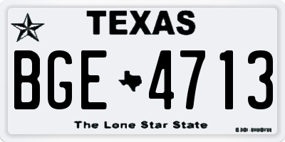 TX license plate BGE4713