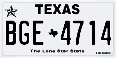 TX license plate BGE4714