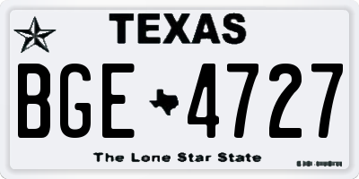 TX license plate BGE4727