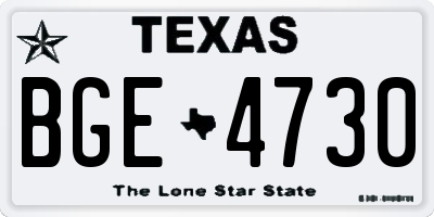 TX license plate BGE4730
