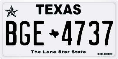 TX license plate BGE4737