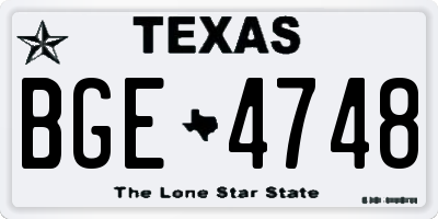 TX license plate BGE4748