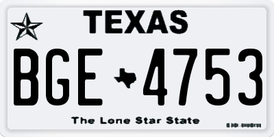 TX license plate BGE4753