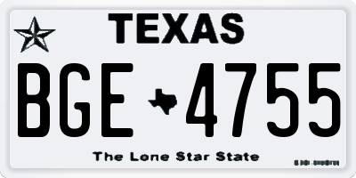 TX license plate BGE4755