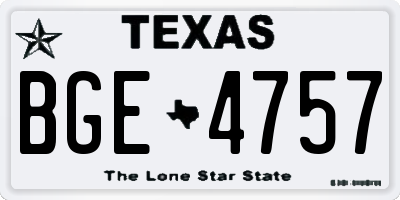 TX license plate BGE4757