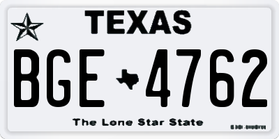 TX license plate BGE4762