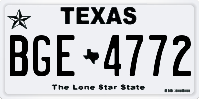 TX license plate BGE4772