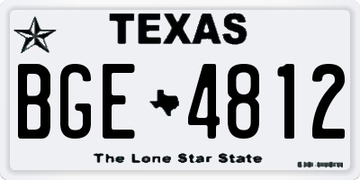 TX license plate BGE4812
