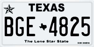 TX license plate BGE4825