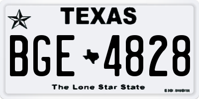 TX license plate BGE4828