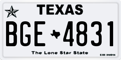 TX license plate BGE4831