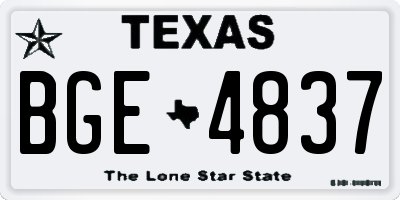 TX license plate BGE4837