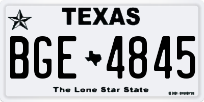 TX license plate BGE4845