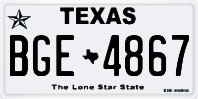 TX license plate BGE4867