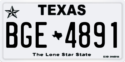 TX license plate BGE4891
