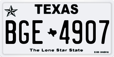 TX license plate BGE4907