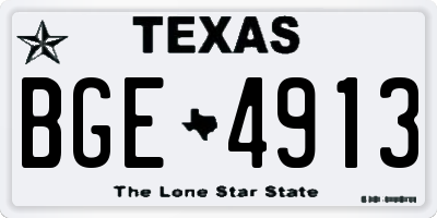 TX license plate BGE4913