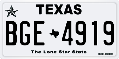 TX license plate BGE4919