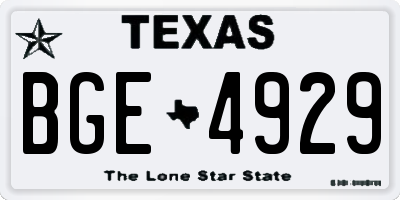 TX license plate BGE4929