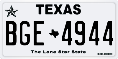 TX license plate BGE4944