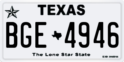 TX license plate BGE4946
