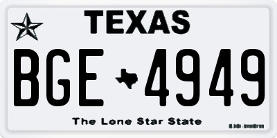 TX license plate BGE4949