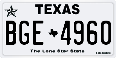 TX license plate BGE4960