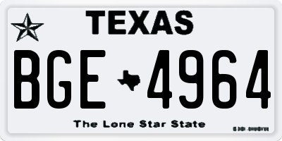 TX license plate BGE4964