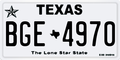 TX license plate BGE4970