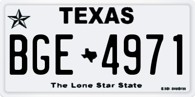 TX license plate BGE4971