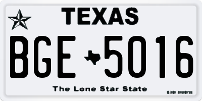 TX license plate BGE5016