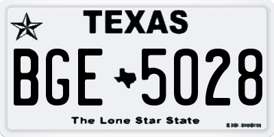 TX license plate BGE5028