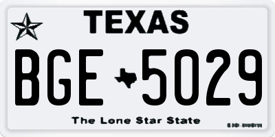 TX license plate BGE5029
