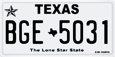TX license plate BGE5031