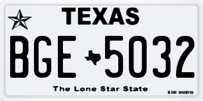 TX license plate BGE5032