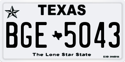 TX license plate BGE5043