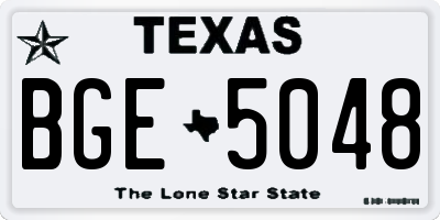 TX license plate BGE5048