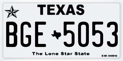 TX license plate BGE5053