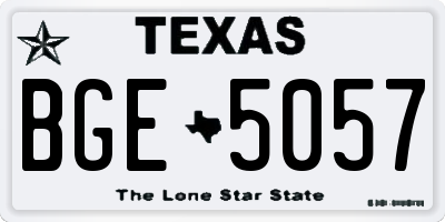 TX license plate BGE5057