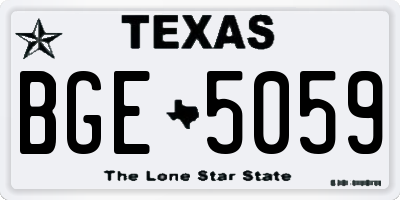TX license plate BGE5059