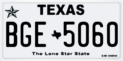 TX license plate BGE5060